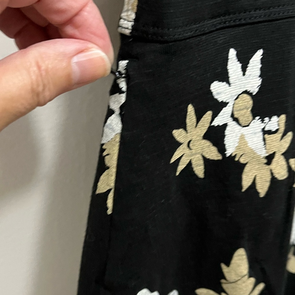 Toad&Co | AMELIA SHORT SLEEVE DRESS BLACK FLOWER PRINT  women’s L - Picture 6 of 12